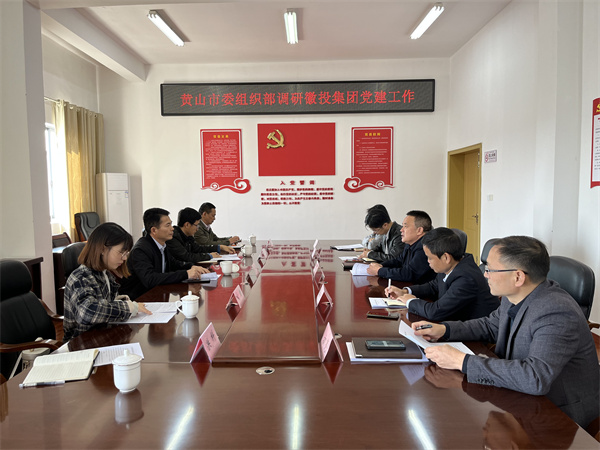11月24日，黃山市委組織部部長(zhǎng)程峰率隊(duì)調(diào)研黃山徽投集團(tuán)黨建工作，洪董作匯報(bào).jpg